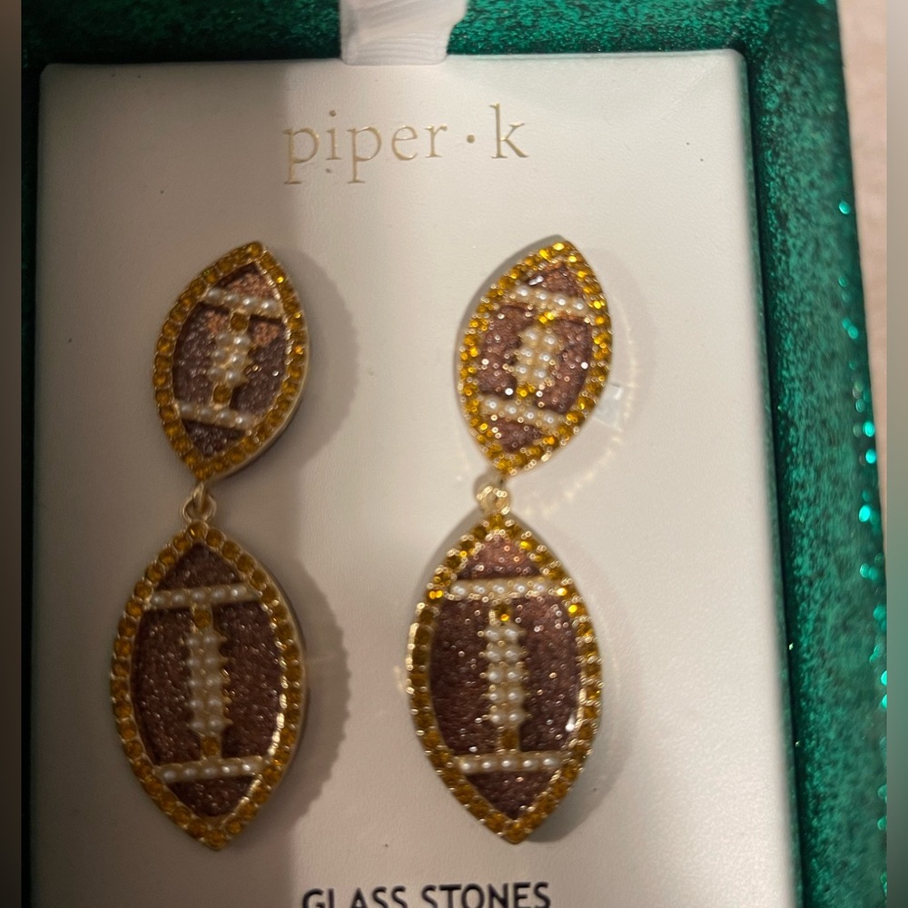 Piper K Football Earrings